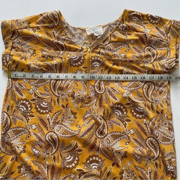 NWT FLOWER & FEATHER Women Summer Vacay Boho Yellow Floral Blouse Size M - Picture 4 of 6